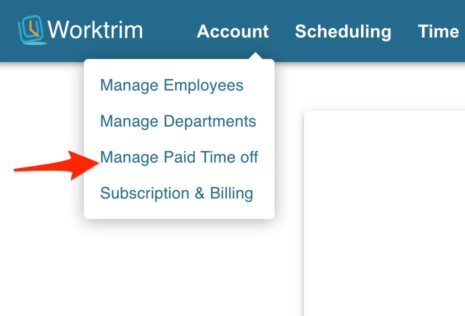 Worktrim setup PTO