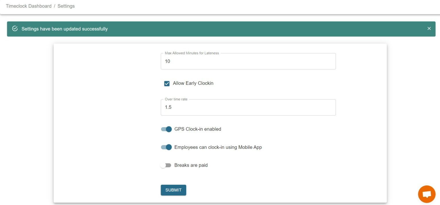 How to adjust timeclock settings. Worktrim